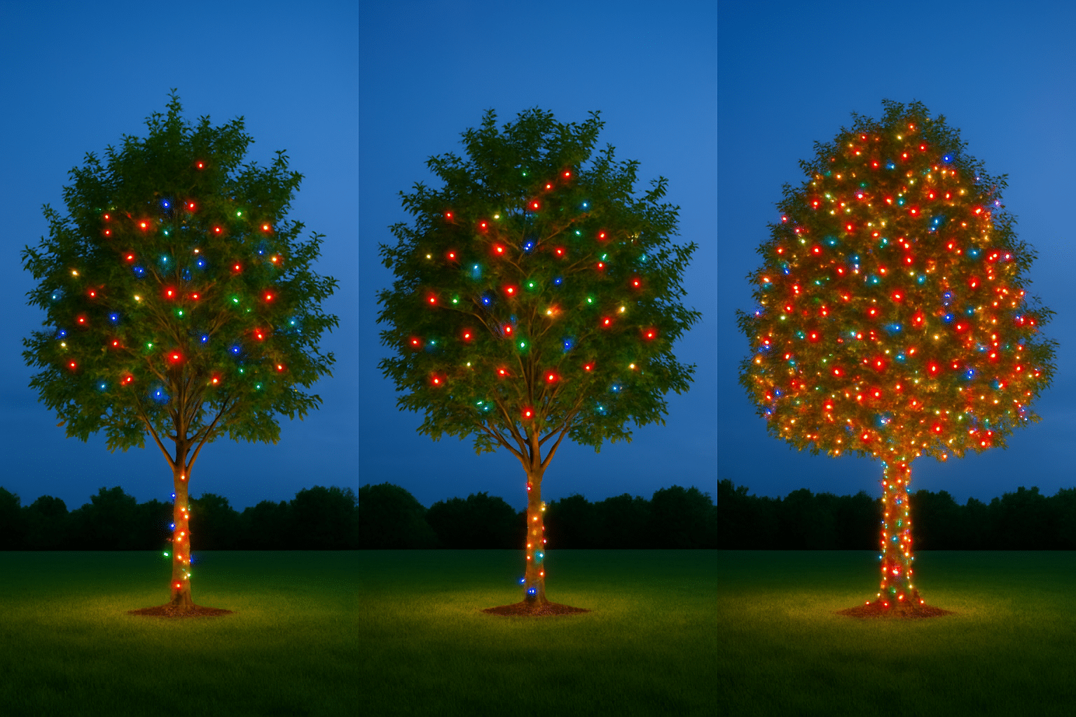 Christmas Light Wrapped Tree Oklahoma City, OK