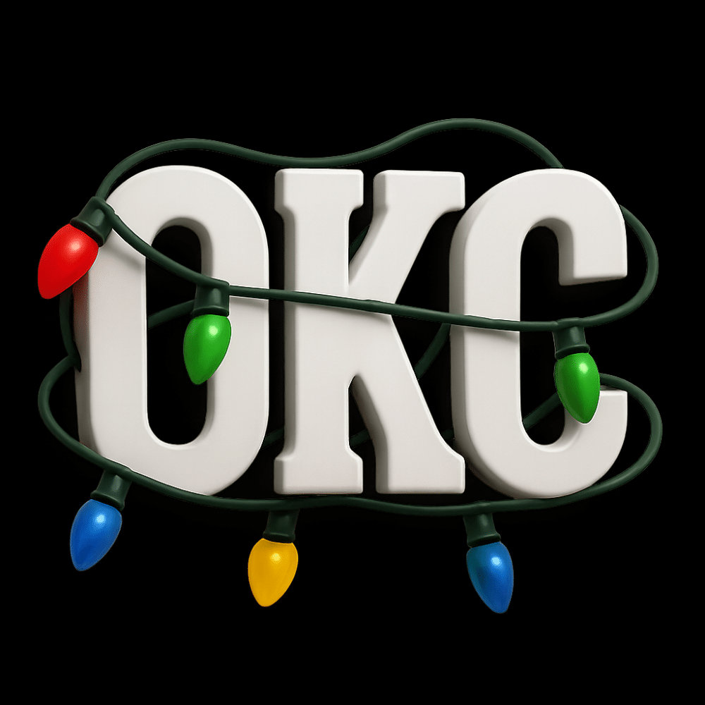 Black Background ChristmasLightsOKC Logo