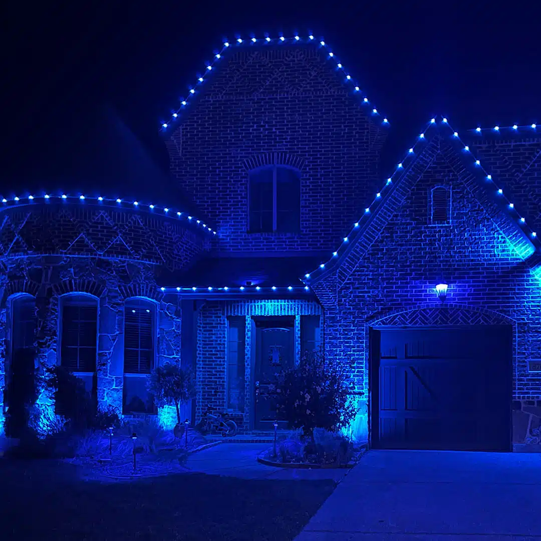 Blue Christmas Lights OKC Blue Christmas Light Installation in Oklahoma City - Takedown Included
