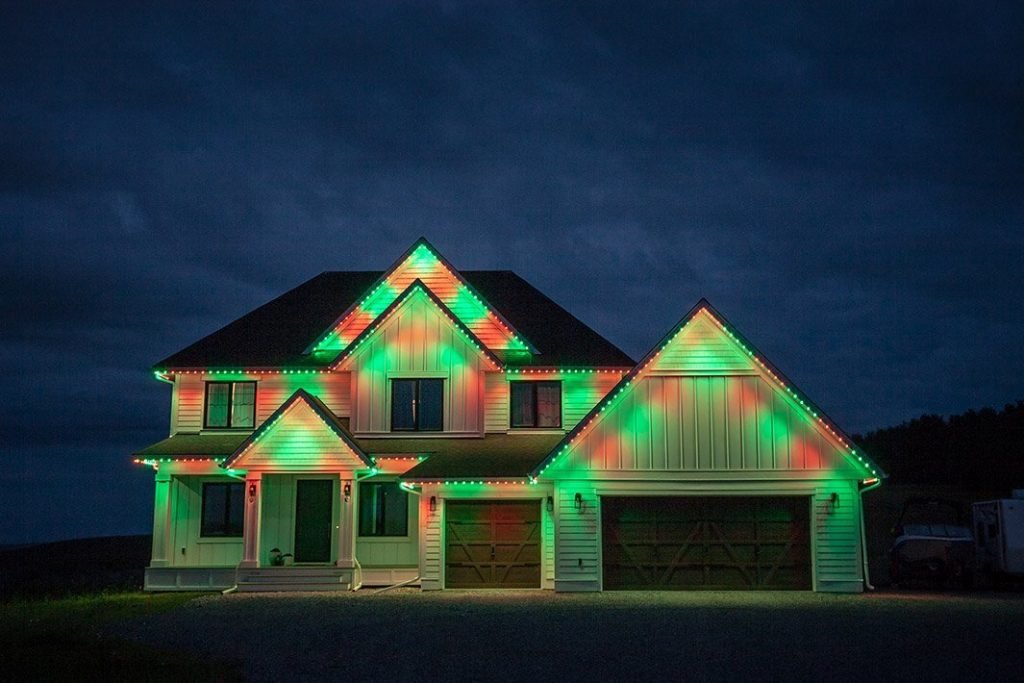 Christmas Light Installation OKC - Red and Green