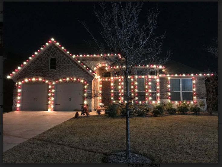 Red and White Holiday Light Installation OKC