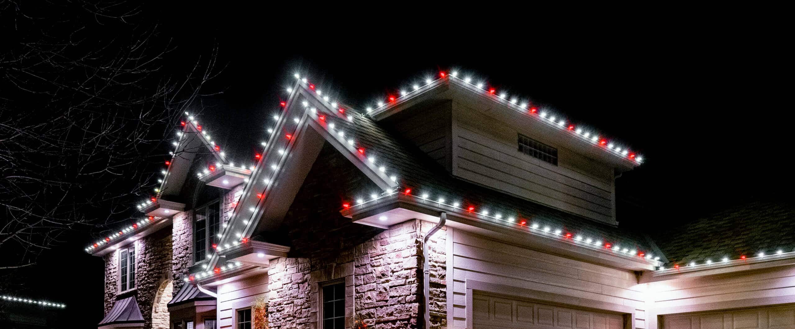 Red and White Christmas Lights Yukon OK